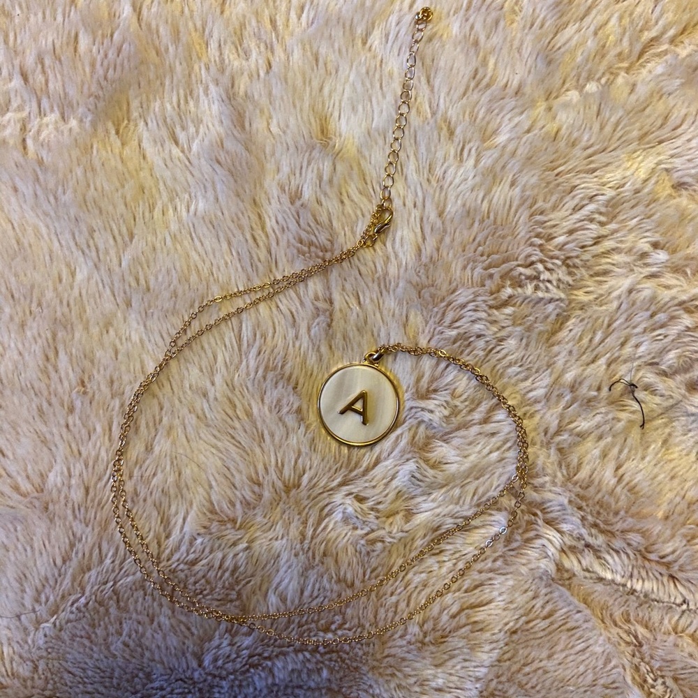 White Marble Monogram Necklace